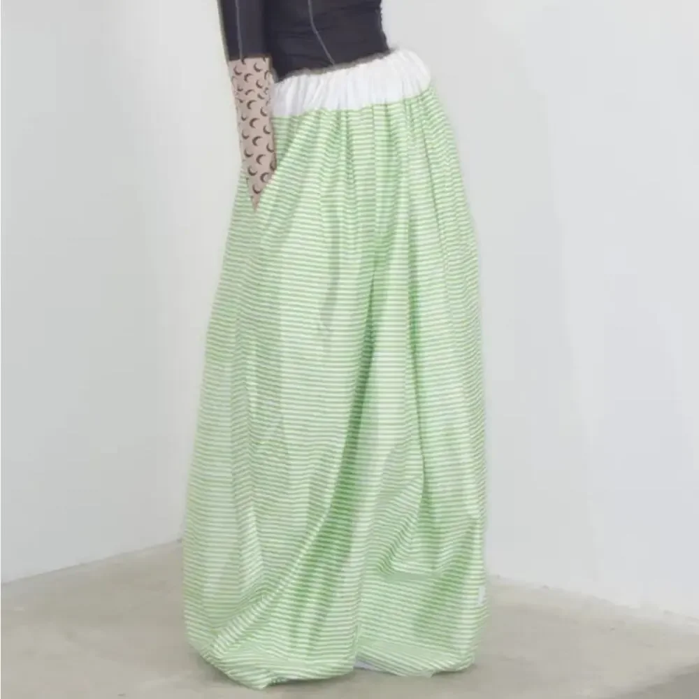 Marine Serre Regenerated Ball Skirt Green Striped